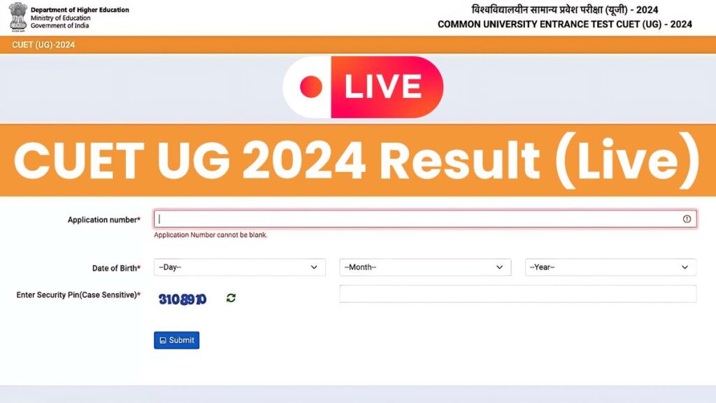 CUET UG 2024 Result (Live)