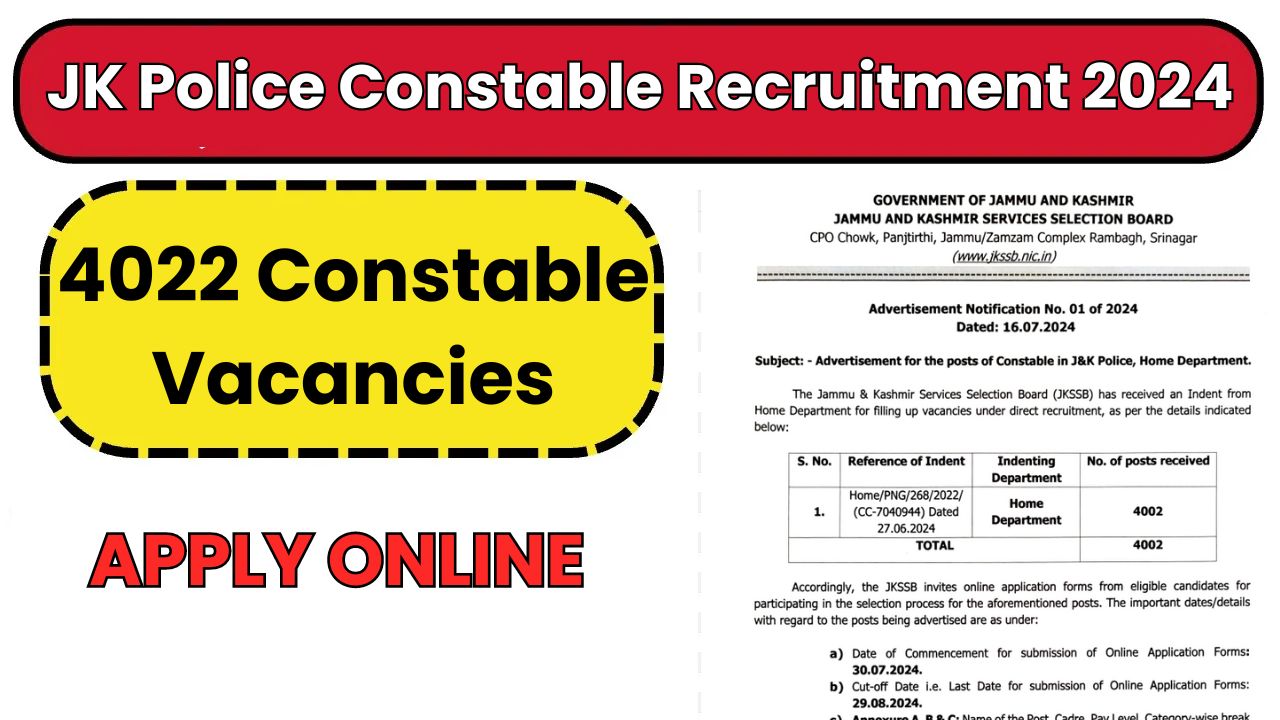 JK Police Constable Recruitment 2024
