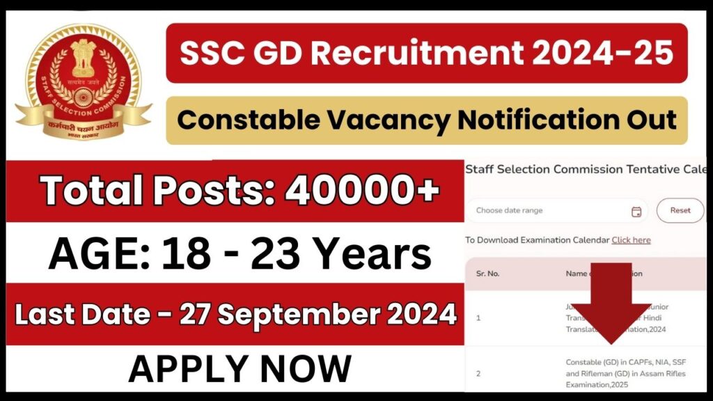 SSC GD Constable Vacancy 2024