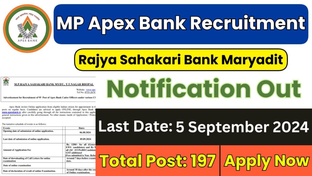 MP Apex Bank Recruitment 2024